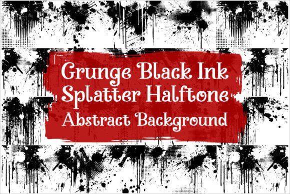 Download Abstract Black Paint Splatter Halftone - Premium Bundle
