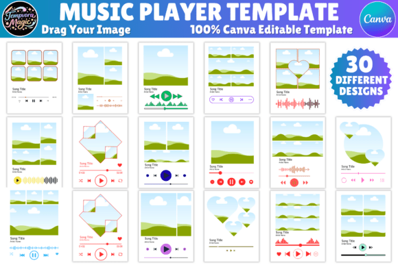 Download Music Player Canva Editable Frames - Premium Resources