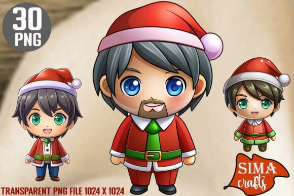 Download 30 High-Quality Christmas Chibi Men - Quality Collection
